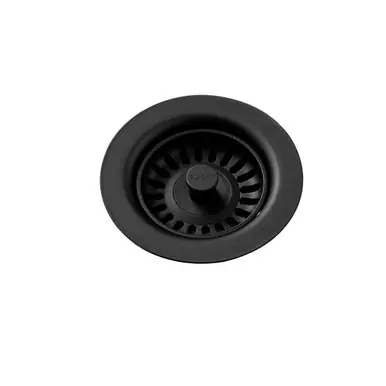 Modern ELKAY LKQS35CA Polymer Drain Fitting with Removable Basket Strainer and Rubber Stopper -Caviar