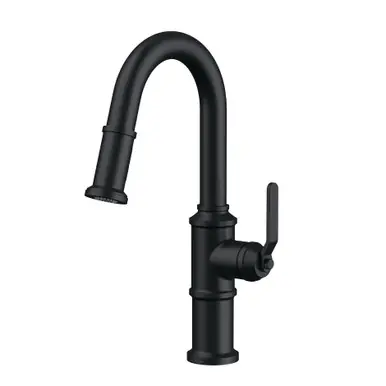 Gerber D150537BS Kinzie Single Handle Pull-Down Prep Faucet 1.75gpm - Satin Black Free Returns