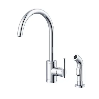 Buy Online Gerber D401058 Parma Single Handle High-Rise Kitchen Faucet with Side Spray 1.75gpm & 2.2gpm - Chrome