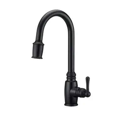 Order Now Gerber D454057BS Opulence Single Handle Pull-Down Kitchen Faucet w/ Snapback Spray - Satin Black