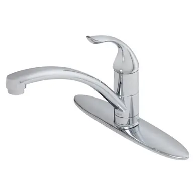Gerber G0040010 Viper Single Handle Kitchen Faucet w/out Spray & w/ Deck Plate 1.75gpm - Chrome Professional Grade