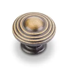 Hardware Resources 137ABSB 1-1/4" Diameter Ring Cabinet Knob - Screws Included - Antique Brushed Satin Brass Special Offer