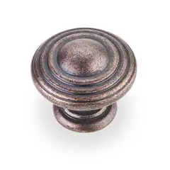 Hardware Resources 137DMAC 1-1/4" Diameter Ring Cabinet Knob - Screws Included - Distressed Oil Rubbed Bronze Authentic