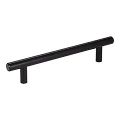 Buy Direct Hardware Resources 176MB 176 mm (6-15/16") Overall Length 7/16" Diameter Steel Cabinet Bar Pull with Beveled Ends - Screws Included - 128 mm center-to-center Holes - Matte Black