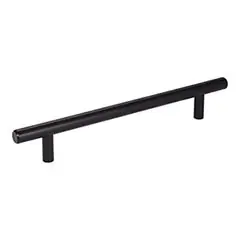 Buy Online Hardware Resources 220MB 220 mm (8-11/16") Overall Length 7/16" Diameter Steel Cabinet Bar Pull with Beveled Ends - 160 mm center-to-center Holes - Screws Included - Matte Black