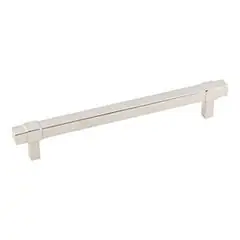 Hardware Resources 293-160NI 7-9/16" Overall Length Square Bar Pull - 160 mm center-to-center Holes - Screws Included - Polished Nickel Best Price