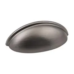 Hardware Resources 2981BNBDL 3-11/16" Overall Length Small Cup Cabinet Pull - Screws Included - Brushed Pewter Flash Sale