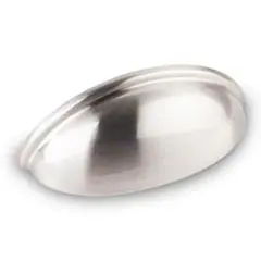Wholesale Hardware Resources 2981SN 3-11/16" Overall Length Small Cup Cabinet Pull - Screws Included - Satin Nickel