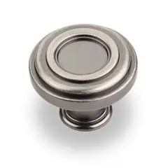 Hardware Resources 317BNBDL 1-3/8" Diameter Plain Lafayette Cabinet Knob - Screws Included - Brushed Pewter Fresh Stock