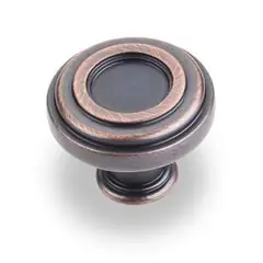 Bulk Order Hardware Resources 317DBAC 1-3/8" Diameter Plain Lafayette Cabinet Knob - Screws Included - Brushed Oil Rubbed Bronze