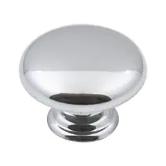 Hardware Resources 3950-PC 1-3/16" Diameter Mushroom Cabinet Knob- Screws Included - Polished Chrome Secure Checkout