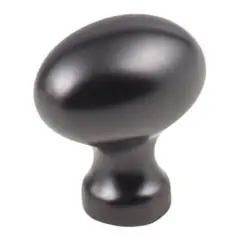 Hardware Resources 3990-BLK 1-3/16" Overall Length Football Cabinet Knob - Screws Included - Black Cheap