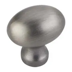 Instant Buy Hardware Resources 3990-BNBDL 1-3/16" Overall Length Football Cabinet Knob - Screws Included - Brushed Pewter