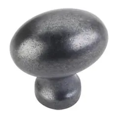 Hardware Resources 3990-DACM 1-3/16" Overall Length Football Cabinet Knob - Screws Included - Gun Metal Time-Limited