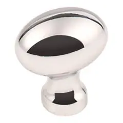 Hardware Resources 3990-NI 1-3/16" Overall Length Football Cabinet Knob - Screws Included - Polished Nickel Crafted