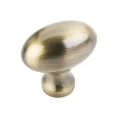 Affordable Hardware Resources 3991AB 1-9/16" Overall Length Football Cabinet Knob - Screws Included - Brushed Antique Brass