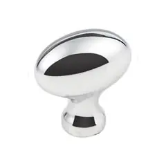 Hardware Resources 3991PC 1-9/16" Overall Length Football Cabinet Knob - Screws Included - Polished Chrome Bargain