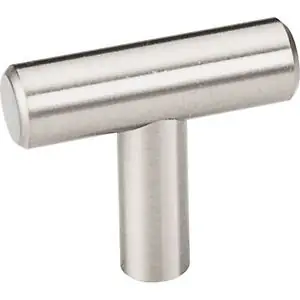Authentic Hardware Resources 39SS 39 mm (1-1/2") Overall Length 7/16" Diameter Hollow Stainless Steel Cabinet Bar Pull "T" Knob with Beveled Ends - Screws Included