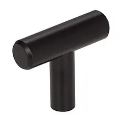Last Chance Hardware Resources 40MB 40 mm (1-9/16") Overall Length 7/16" Diameter Steel Cabinet Bar Pull "T" Knob with Beveled Ends - Screws Included - Matte Black