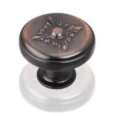 Hardware Resources 417DBAC 1-3/8" Diameter Plain Lafayette Cabinet Knob - Screws Included - Brushed Oil Rubbed Bronze New Release