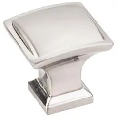 Best Price Hardware Resources 435SN 1-1/4" Overall Length Pillow Top Cabinet Knob - Screws Included - Satin Nickel