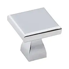Budget Hardware Resources 449PC 1" Diameter Square Cabinet Knob - Screws Included - Polished Chrome