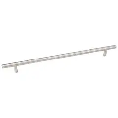 Hardware Resources 496SN 496 mm (19-1/2") Overall Length 7/16" Diameter Steel Cabinet Bar Pull with Beveled Ends - 416 mm center-to-center Holes - Screws Included - Satin Nickel Big Sale