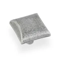Hardware Resources 525SIM 1-1/8" Overall Length Square Cabinet Knob - Screws Included - Distressed Antique Silver Buy Direct