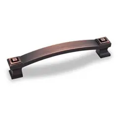 Original Hardware Resources 585-128DBAC 5-13/16" Overall Length Square Cabinet Pull - Screws Included - 128 mm center-to-center Holes - Brushed Oil Rubbed Bronze