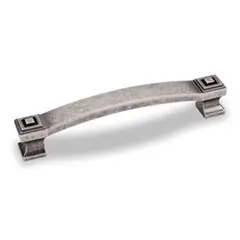 Order Now Hardware Resources 585-128DP 5-13/16" Overall Length Square Cabinet Pull - Screws Included - 128 mm center-to-center Holes - Distressed Pewter