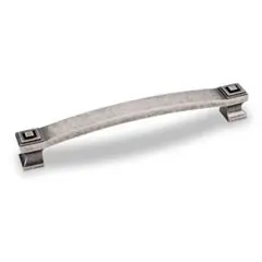 Authentic Hardware Resources 585-160DP 7-1/16" Overall Length Square Cabinet Pull - 160 mm center-to-center Holes - Screws Included - Distressed Pewter