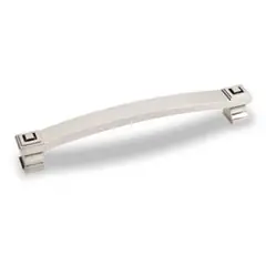 Budget Hardware Resources 585-160SN 7-1/16" Overall Length Square Cabinet Pull - 160 mm center-to-center Holes - Screws Included - Satin Nickel