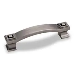 Hardware Resources 585-96BNBDL 4-1/2" Overall Length Square Cabinet Pull - 96 mm center-to-center Holes - Screws Included - Brushed Pewter Authentic