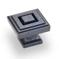 Hardware Resources 585L-DACM 1-1/4" Overall Length Square Cabinet Knob - Screws Included - Gun Metal Price Drop