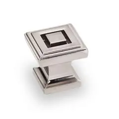 Big Sale Hardware Resources 585SN 1" Overall Length Square Cabinet Knob - Screws Included - Satin Nickel