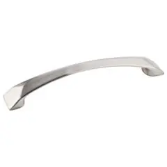 Last Chance Hardware Resources 595-128SN 6-1/16" Overall Length Cabinet Pull - Screws Included - 128 mm center-to-center Holes - Satin Nickel