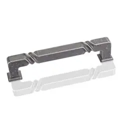 Markdown Hardware Resources 602-128SIM 5-13/16" Overall Length Rustic Cabinet Pull - Screws Included - 128 mm center-to-center Holes - Distressed Antique Silver