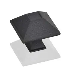 While Supplies Last Hardware Resources 602S-BLK 1-1/4" Overall Length Rustic Cabinet Knob - Screws Included - Black