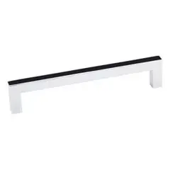 Viral Hardware Resources 625-128PC 137mm Overall Length Square Cabinet Bar Pull - Screws Included - 128 mm center-to-center Holes - Polished Chrome
