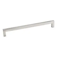 Budget Hardware Resources 625-192SN 201mm Overall Length Square Cabinet Bar Pull - 192 mm center-to-center - Screws Included - Satin Nickel