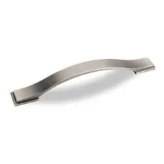 Deal Hardware Resources 80152-160BNBDL 8-1/16" Overall Length Strap Cabinet Pull - 160 mm center-to-center Holes - Screws Included - Brushed Pewter