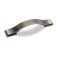 Save Now Hardware Resources 80152-96BNBDL 5-9/16" Overall Length Strap Cabinet Pull - 96 mm center-to-center Holes - Screws Included - Brushed Pewter