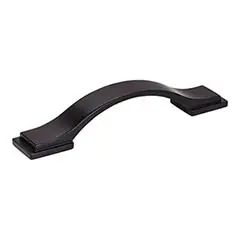 Hardware Resources 80152-96MB 5-9/16" Overall Length Strap Cabinet Pull - 96 mm center-to-center Holes - Screws Included - Matte Black New Arrival
