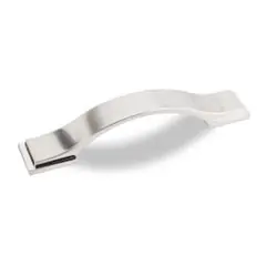 Crafted Hardware Resources 80152-96SN 5-9/16" Overall Length Strap Cabinet Pull - 96 mm center-to-center Holes - Screws Included - Satin Nickel