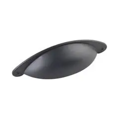 Hardware Resources 8233BLK 4-15/16" Overall Length Shaker Cabinet Cup Pull - Screws Included - Black Factory Price