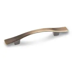 Free Delivery Hardware Resources 840AB 4-3/4" Overall Length Curved Cabinet Pull - Screws Included - Brushed Antique Brass