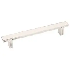 Hardware Resources 867-128NI 6-3/8" Overall Length Rectangle Cabinet Pull - Screws Included - 128 mm center-to-center Holes - Polished Nickel Must Have