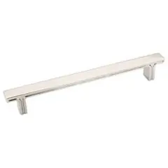 Hardware Resources 867-160NI 7-5/8" Overall Length Rectangle Cabinet Pull - 160 mm center-to-center Holes - Screws Included - Polished Nickel Bargain
