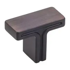 Same Day Shipping Hardware Resources 867DBAC 1-3/8" Overall Length Rectangle Cabinet Knob - Screws Included - Brushed Oil Rubbed Bronze