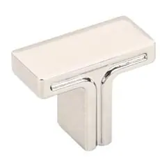Free Delivery Hardware Resources 867NI 1-3/8" Overall Length Rectangle Cabinet Knob - Screws Included - Polished Nickel
